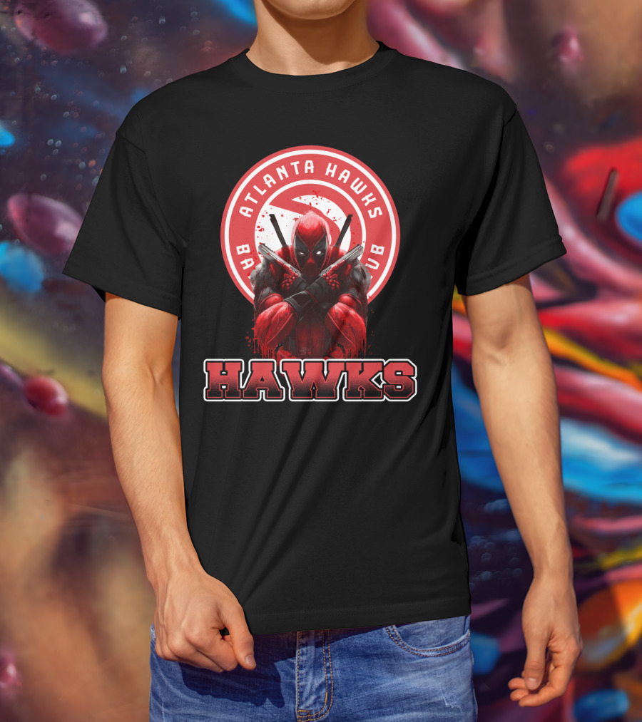 Atlanta Hawks Deadpool Crossover Basketball Fans T-Shirt