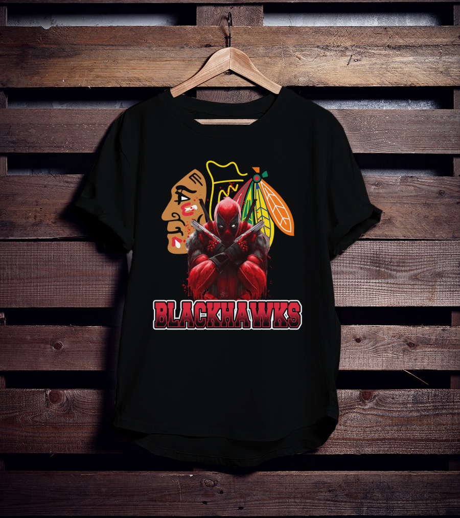 Blackhawks Deadpool Fans Chicago Crossover T-Shirt