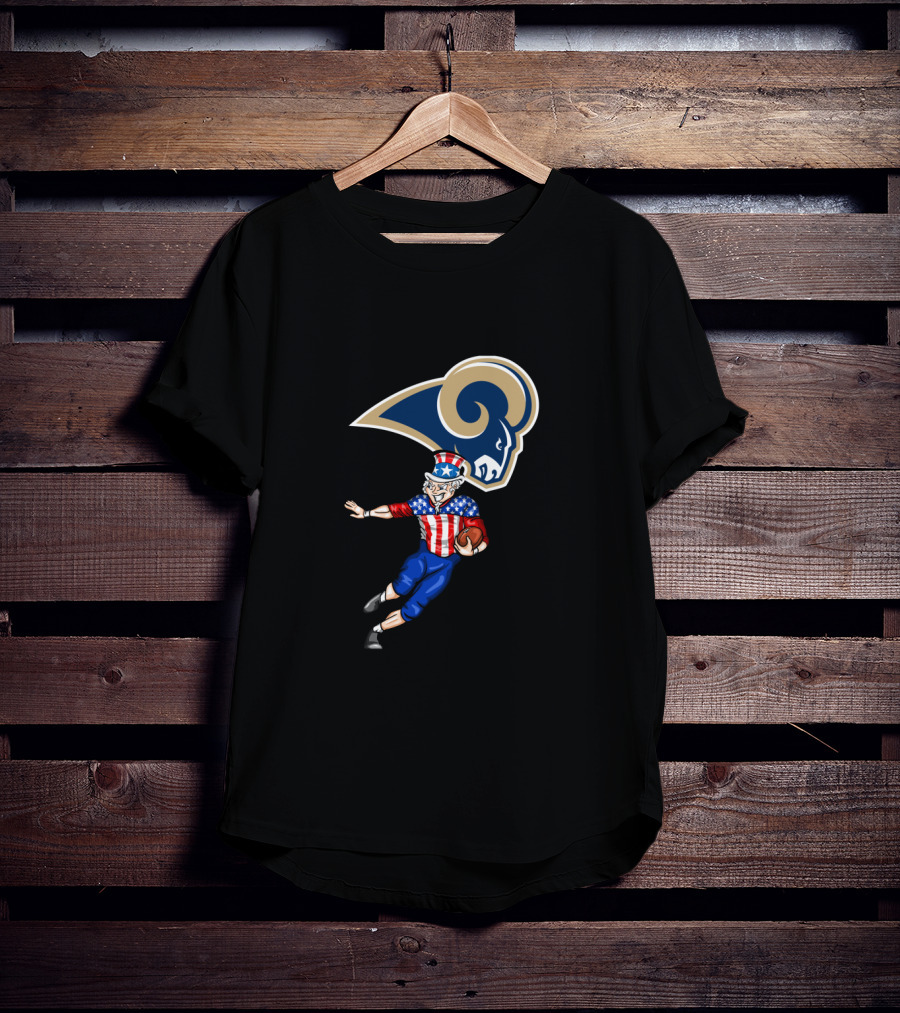 Los Angeles Rams Uncle Sam 4Th Of July Football Running T-Shirt