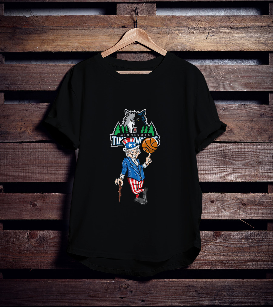 Minnesota Timberwolves Uncle Sam Basketball Logo 4Th July T-Shirt