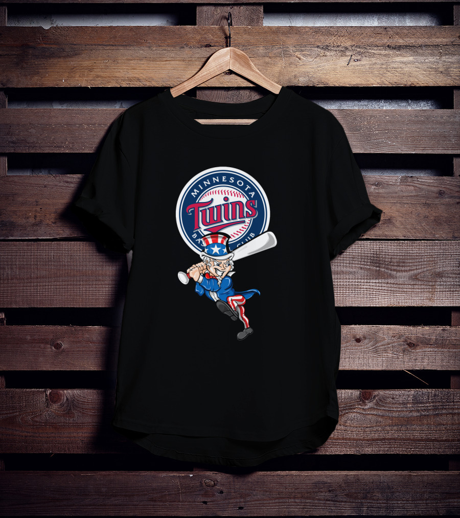 Minnesota Twins Uncle Sam 4Th July Baseball Club Emblem Patriotic Batting T-Shirt