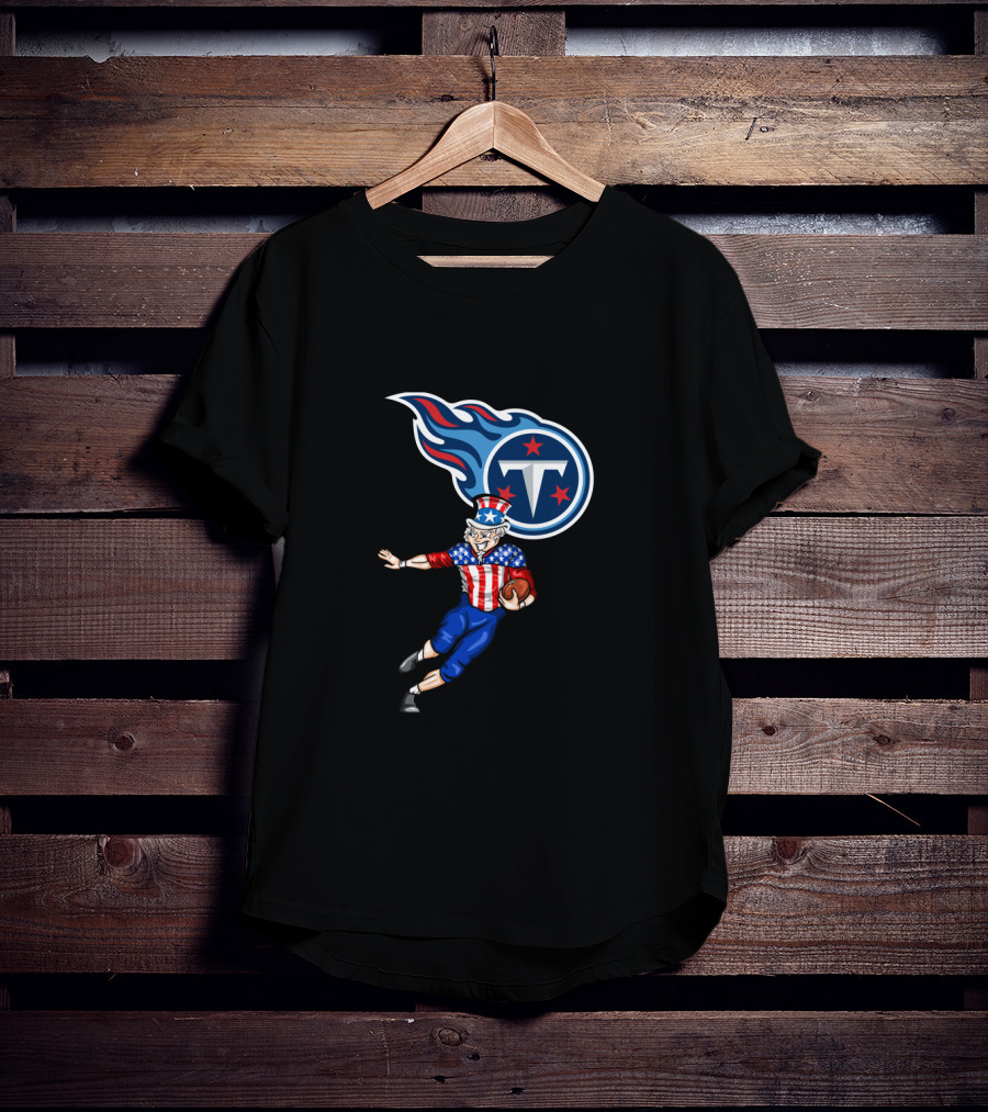 Tennessee Titans Uncle Sam 4Th Of July Football T-Shirt