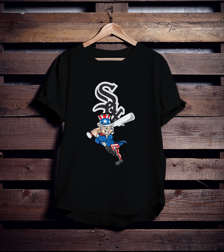 Chicago White Sox Uncle Sam Batting Patriotic 4Th Of July Baseball T-Shirt