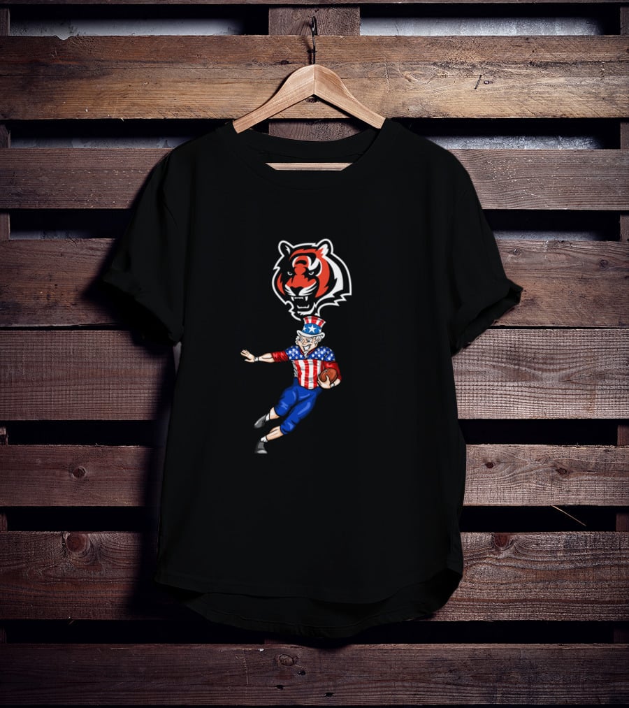 Cincinnati Bengals Uncle Sam Fourth Of July Football Tiger T-Shirt