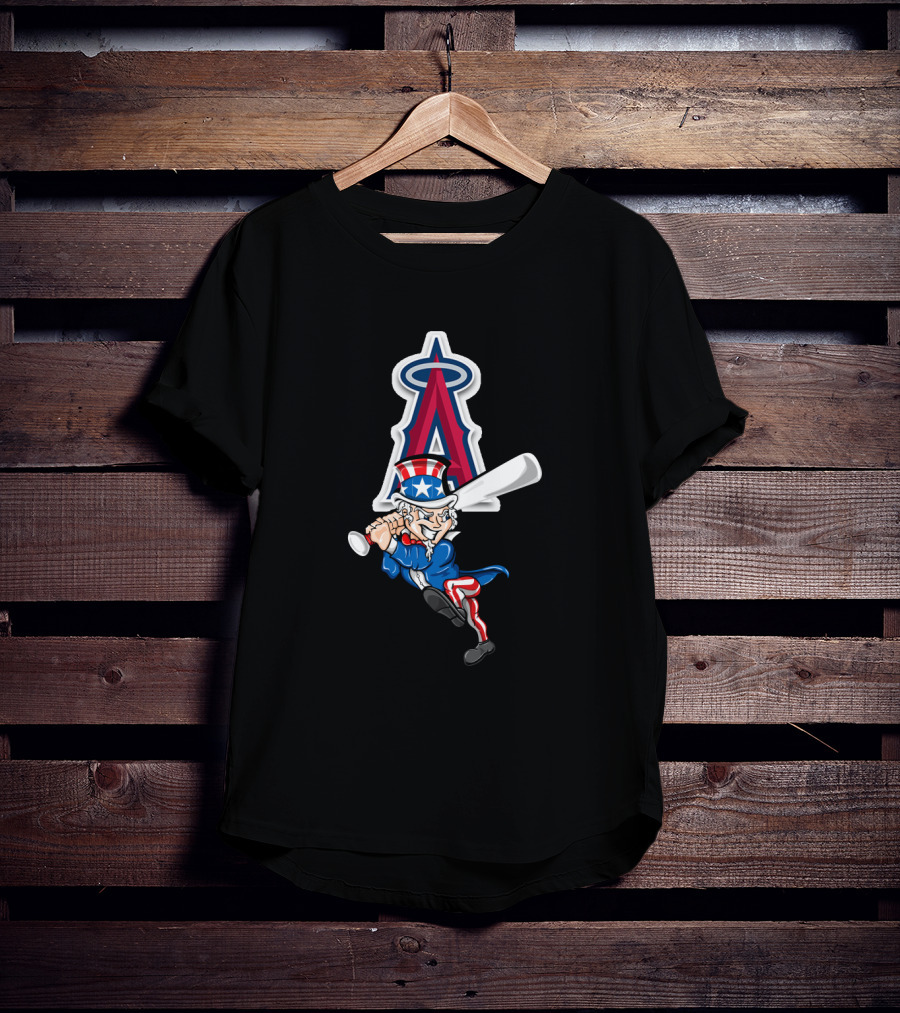 Los Angeles Angels Uncle Sam Baseball Bat 4Th July T-Shirt