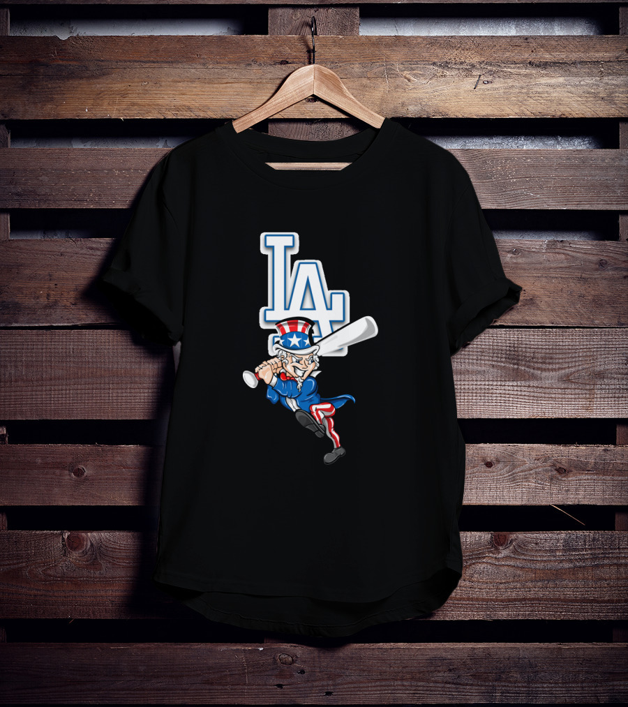 Uncle Sam La Dodgers July 4Th Patriotic Baseball T-Shirt