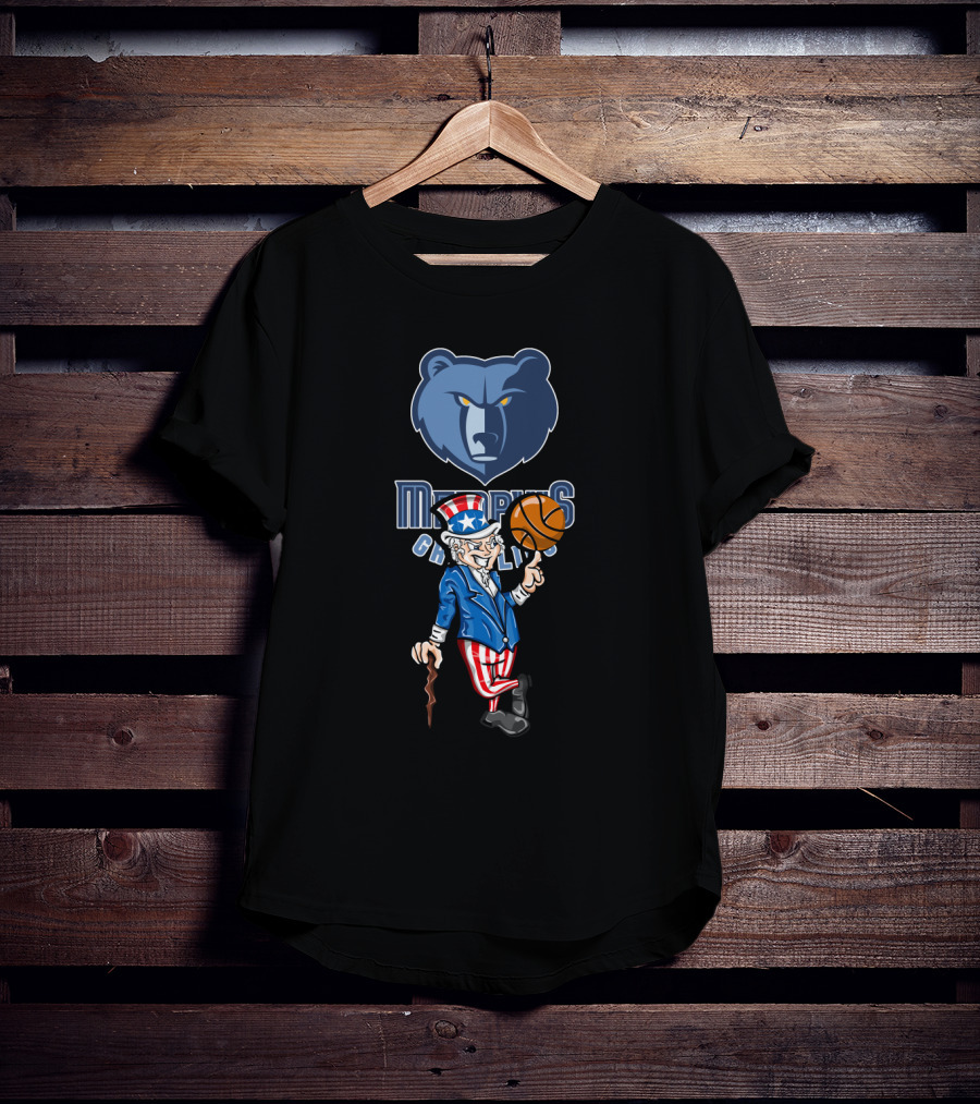 Memphis Grizzlies Uncle Sam 4Th July Bear Basketball Celebration T-Shirt