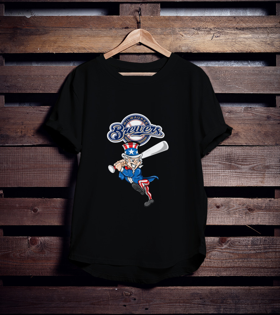Milwaukee Brewers Uncle Sam Baseball 4Th July Patriotic T-Shirt