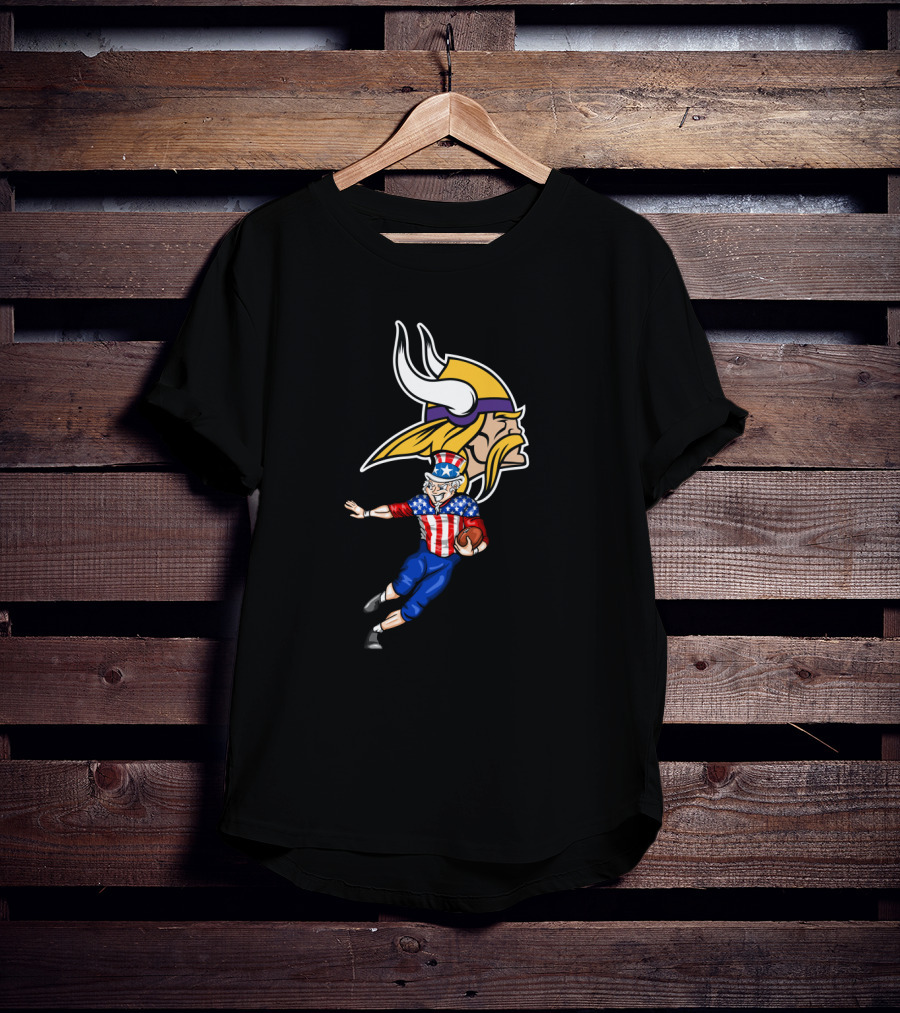 Minnesota Vikings Uncle Sam 4Th July Football Celebration T-Shirt