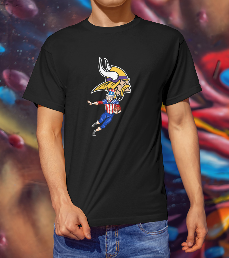 Minnesota Vikings Uncle Sam 4Th July Football Celebration T-Shirt