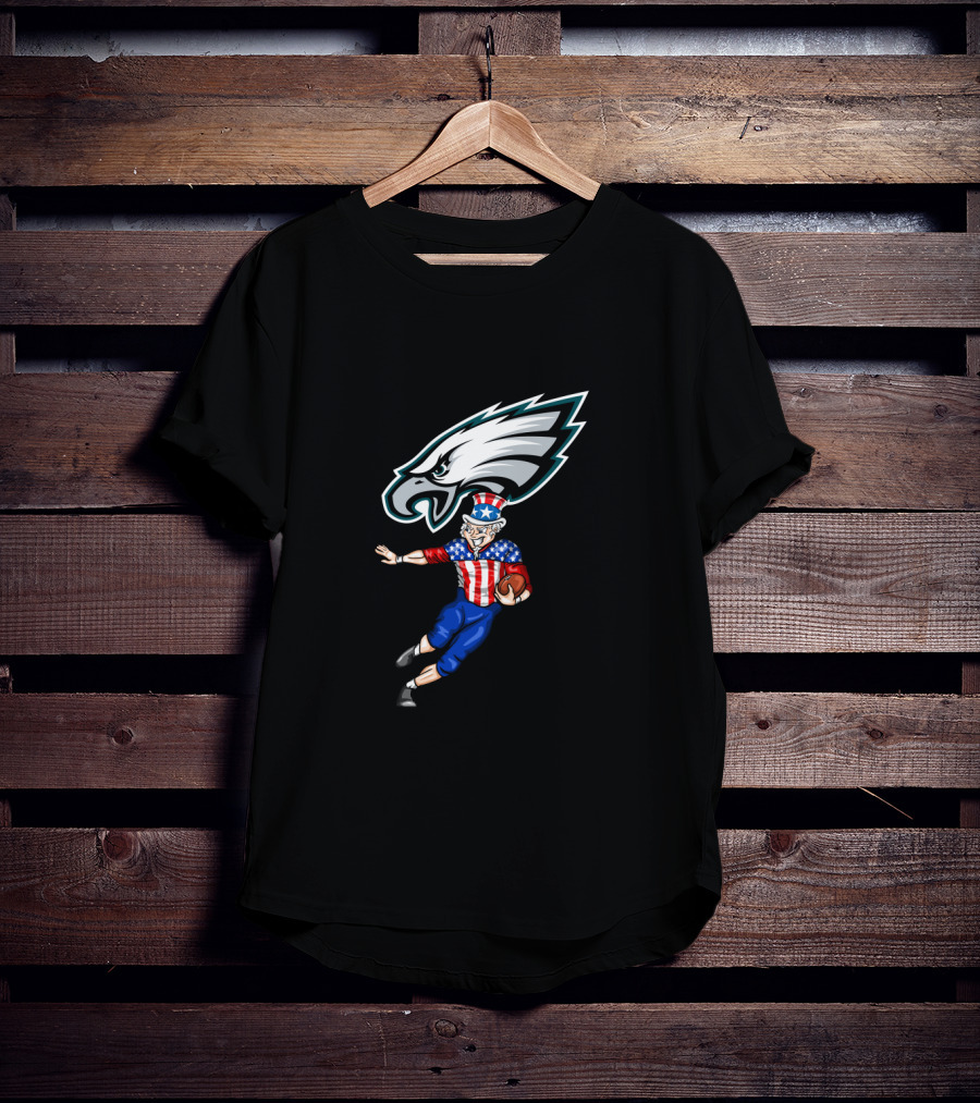 Philadelphia Eagles Uncle Sam Stars And Stripes Football 4Th July T-Shirt