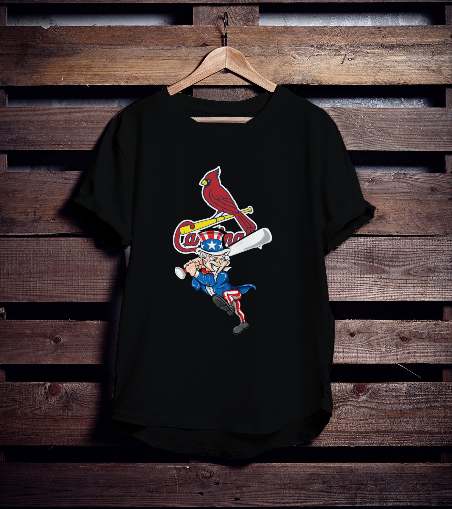 St. Louis Cardinals Uncle Sam 4Th Of July Baseball American Flag Style T-Shirt