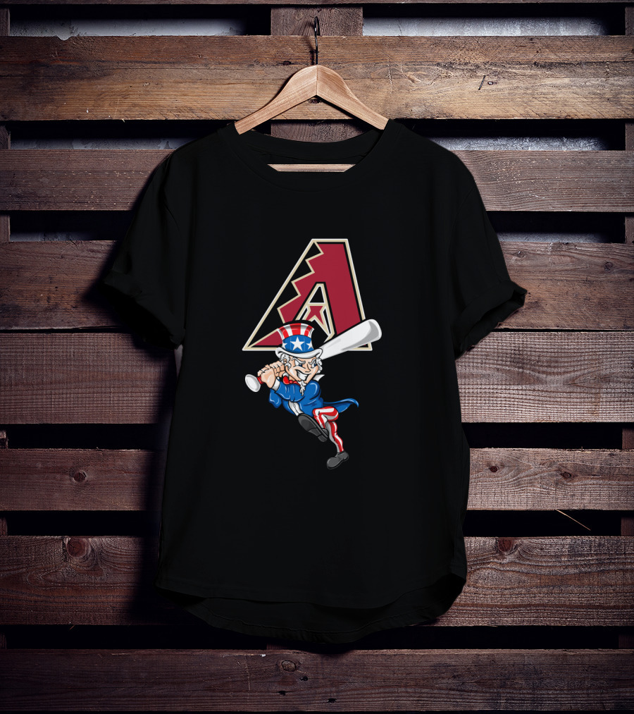 Arizona Diamondbacks Logo With Uncle Sam Playing Baseball T-Shirt