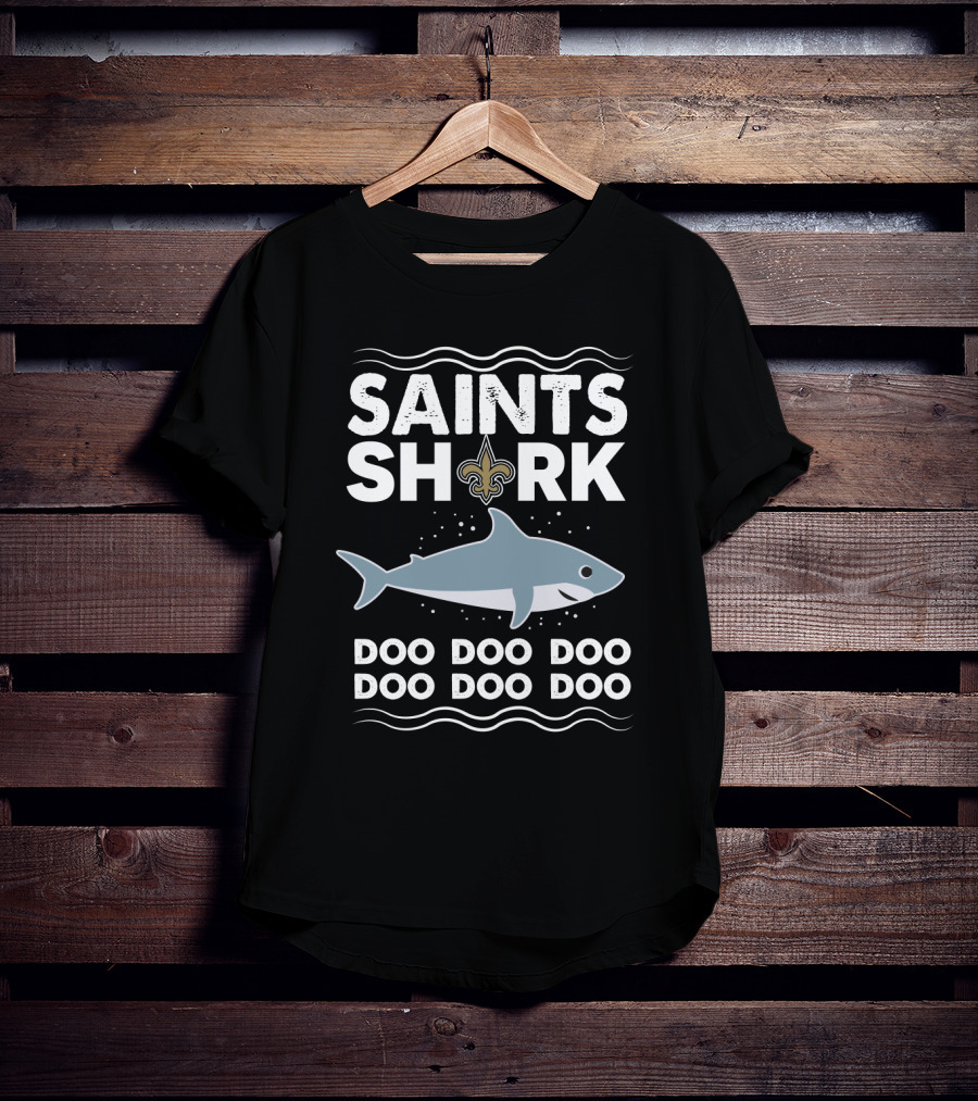 New Orleans Saints Shark Doo Doo Doo Fleur-de-Lis Icon Football Team Fan Song T-Shirt