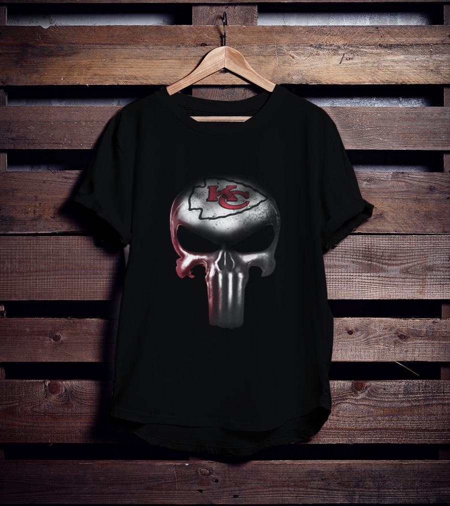 Kansas City Chiefs Fans Punisher Skull T-Shirt