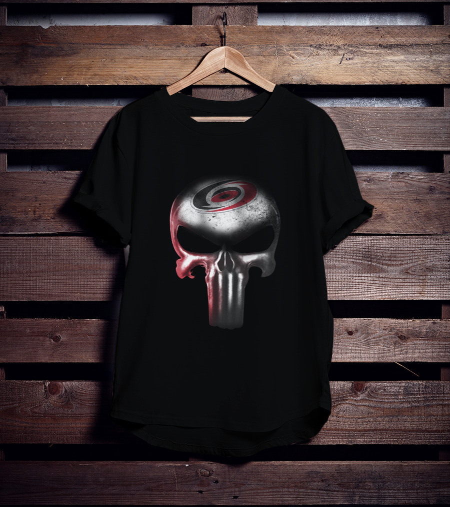 Carolina Hurricanes Fans Punisher Skull T-Shirt