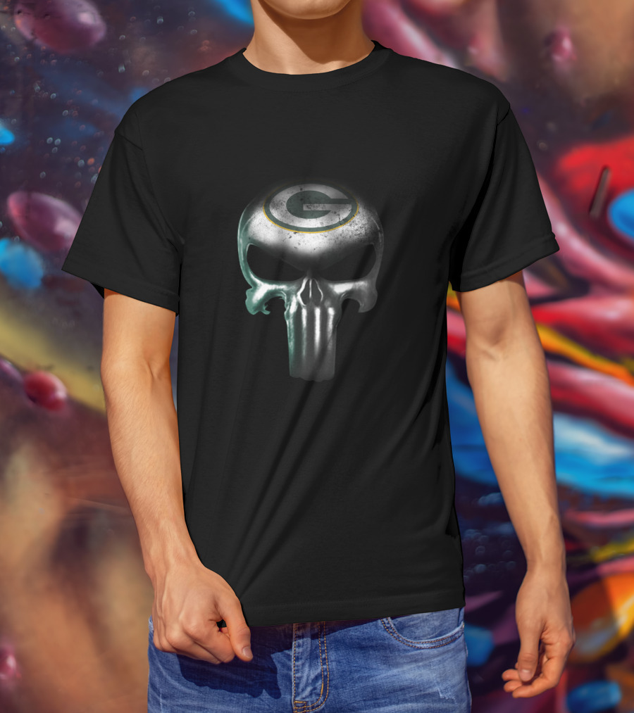 Green Bay Packers Punisher Skull Logo For Dedicated Fans T-Shirt