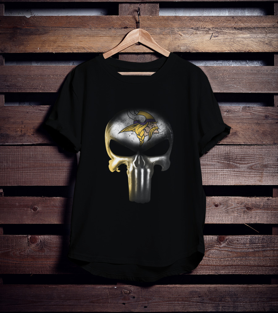 Minnesota Vikings Punisher Skull Fans T-Shirt