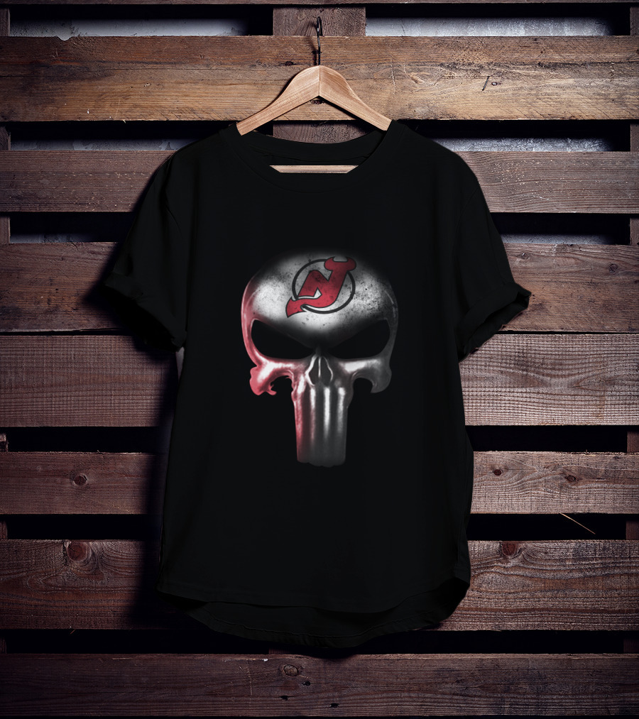 New Jersey Devils Fans Punisher Skull T-Shirt