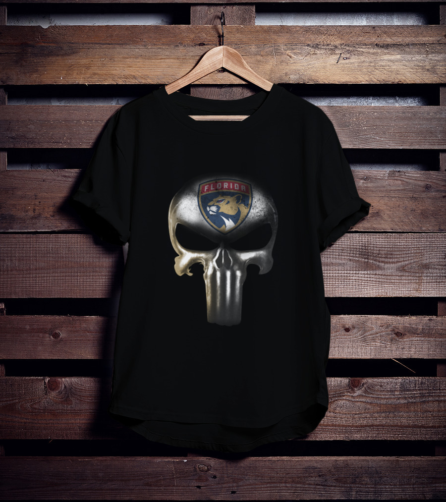 Florida Panthers Punisher Skull For Fans T-Shirt