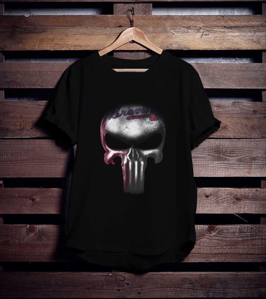 Braves Punisher Skull Atlanta Braves Fans T-Shirt