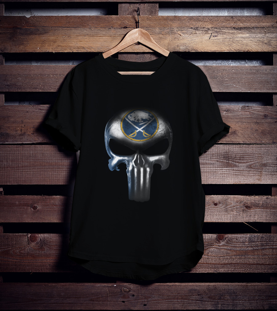 Buffalo Sabres The Punisher Skull Logo Fan Merchandise T-Shirt