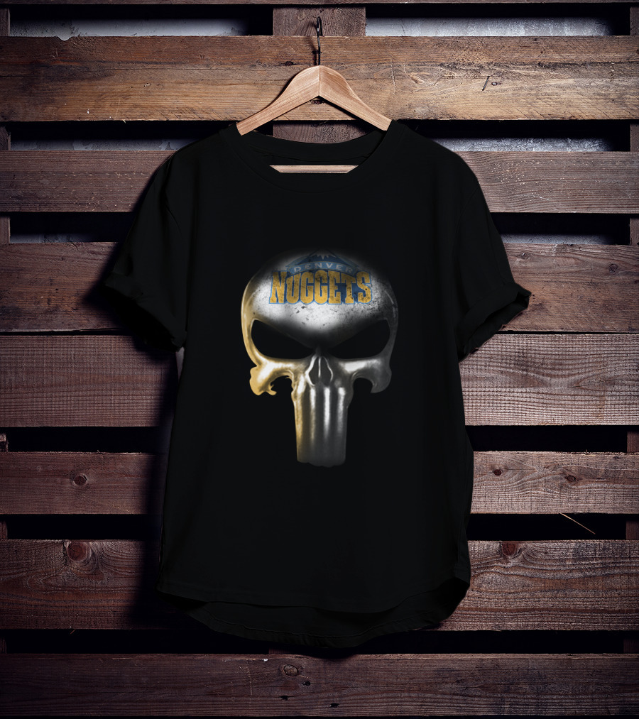 Denver Nuggets Punisher Skull Crossover For Fans T-Shirt