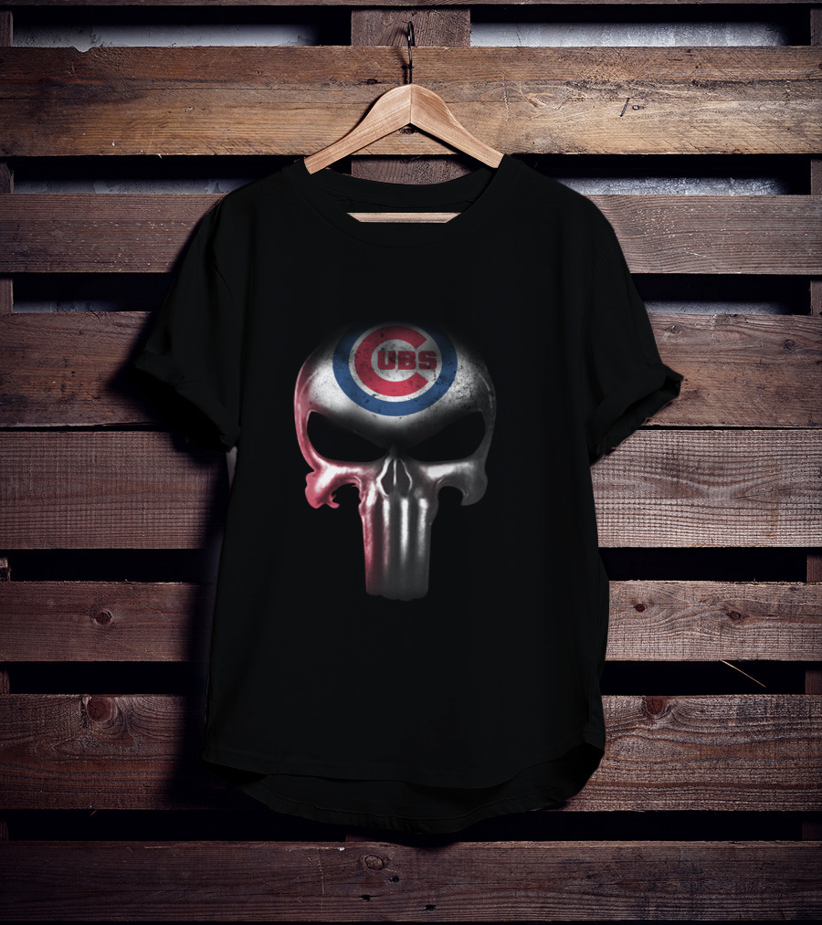 Chicago Cubs Punisher Skull Crossover For Enthusiasts T-Shirt