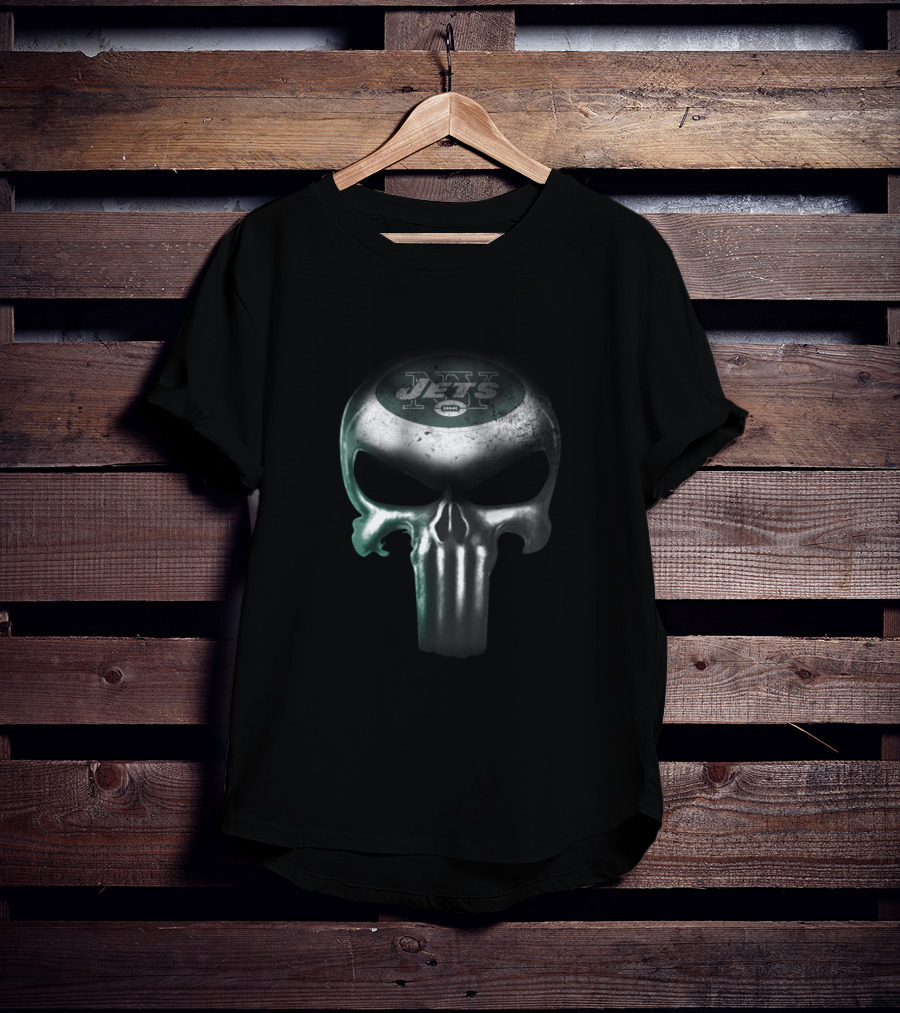 New York Jets Punisher Skull Logo For Fans T-Shirt