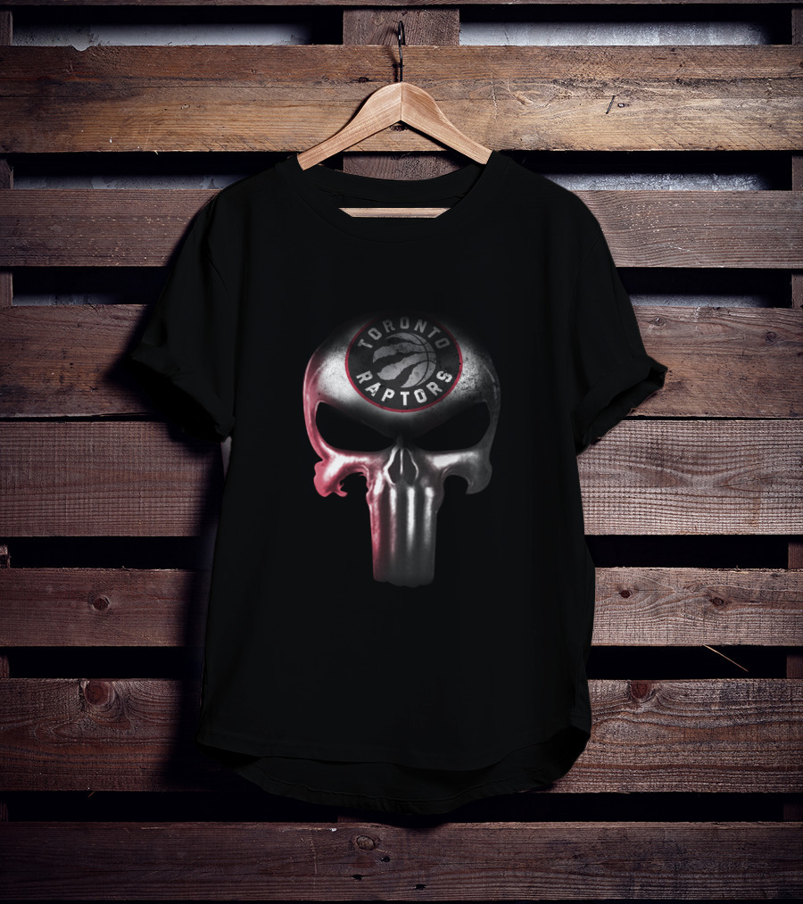 Toronto Raptors Punisher Skull Design For Fans T-Shirt