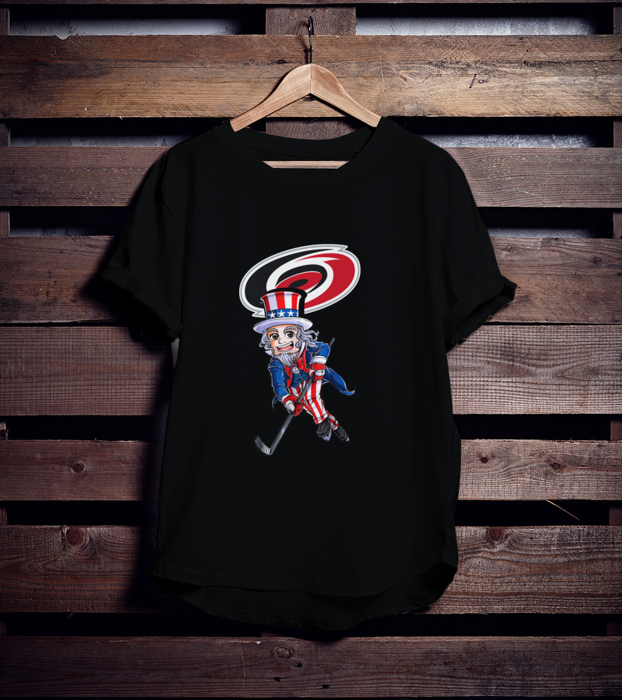 Carolina Hurricanes Uncle Sam Hockey July 4Th Fan Skate America T-Shirt