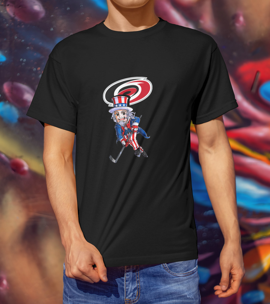 Carolina Hurricanes Uncle Sam Hockey July 4Th Fan Skate America T-Shirt