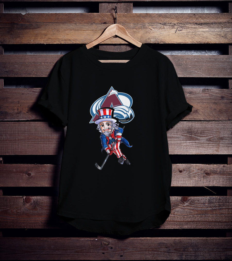 Uncle Sam Hockey Colorado Avalanche 4Th July Logo Patriotic Theme T-Shirt