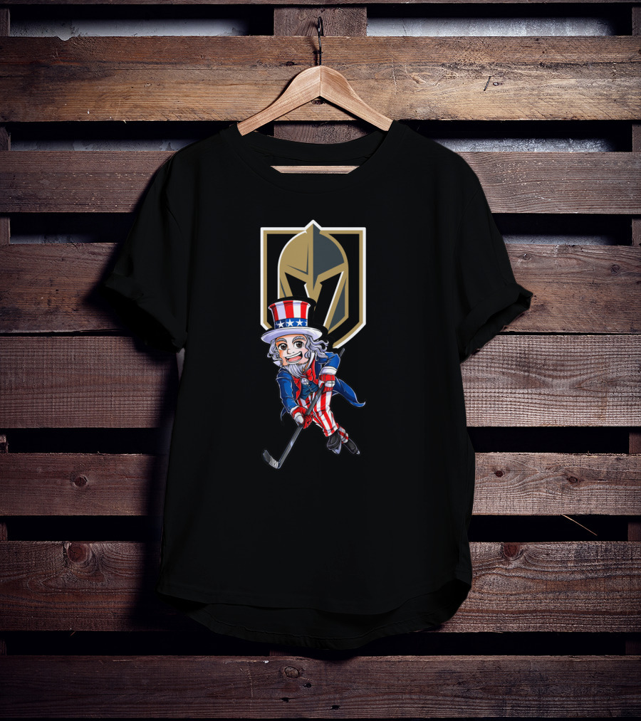 Uncle Sam Hockey Vegas Golden Knights 4Th July Patriotic Mascot T-Shirt