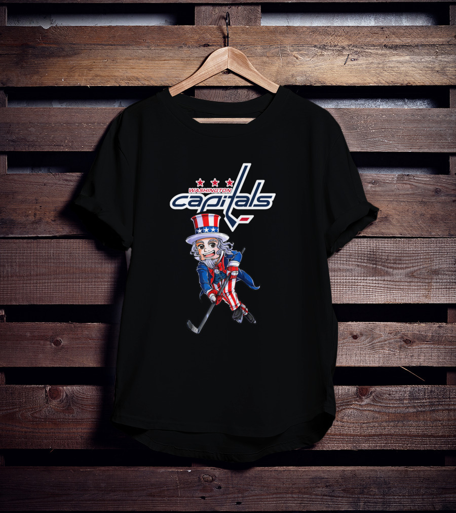 Uncle Sam Washington Capitals Hockey Fans 4Th July Celebration T-Shirt