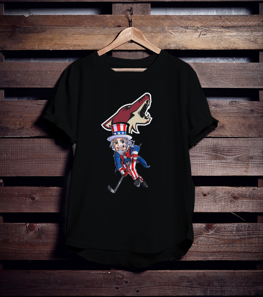 Uncle Sam Arizona Coyotes Hockey Patriotic 4Th Of July Celebration T-Shirt