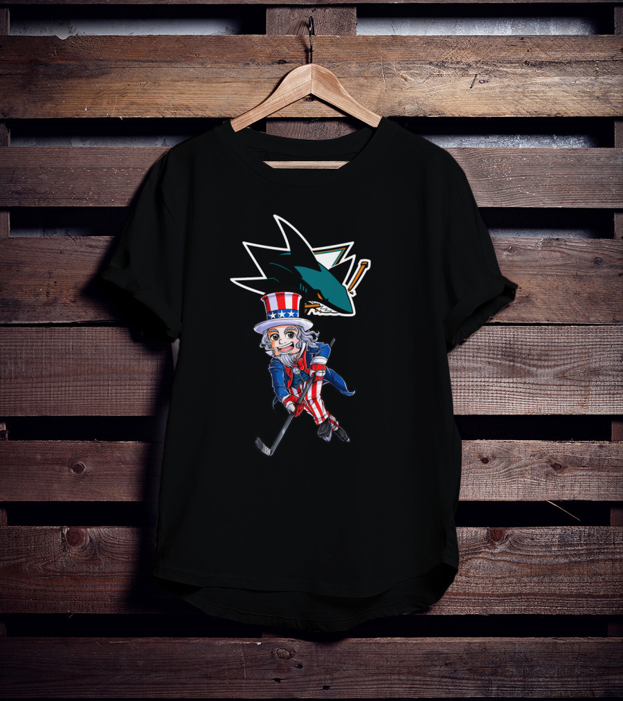 Uncle Sam Hockey San Jose Sharks 4Th Of July Celebration T-Shirt