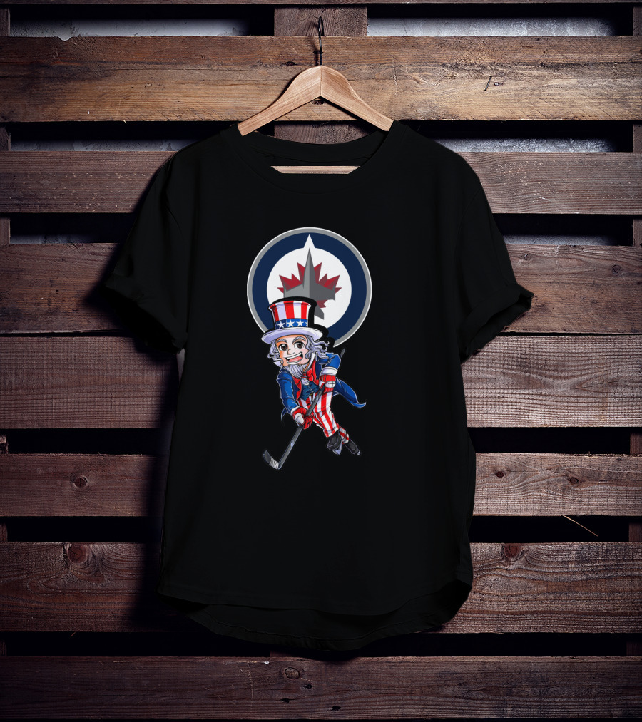 Uncle Sam Hockey Winnipeg Jets Fans 4Th Of July T-Shirt