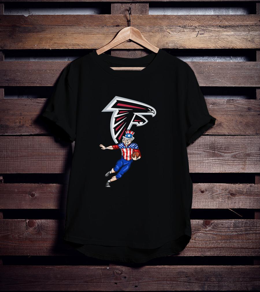 Atlanta Falcons Uncle Sam Patriotic Football 4Th Of July Celebration T-Shirt