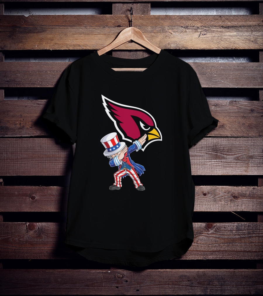 Uncle Sam Dabbing With Arizona Cardinals Emblem For 4Th Of July Celebration T-Shirt