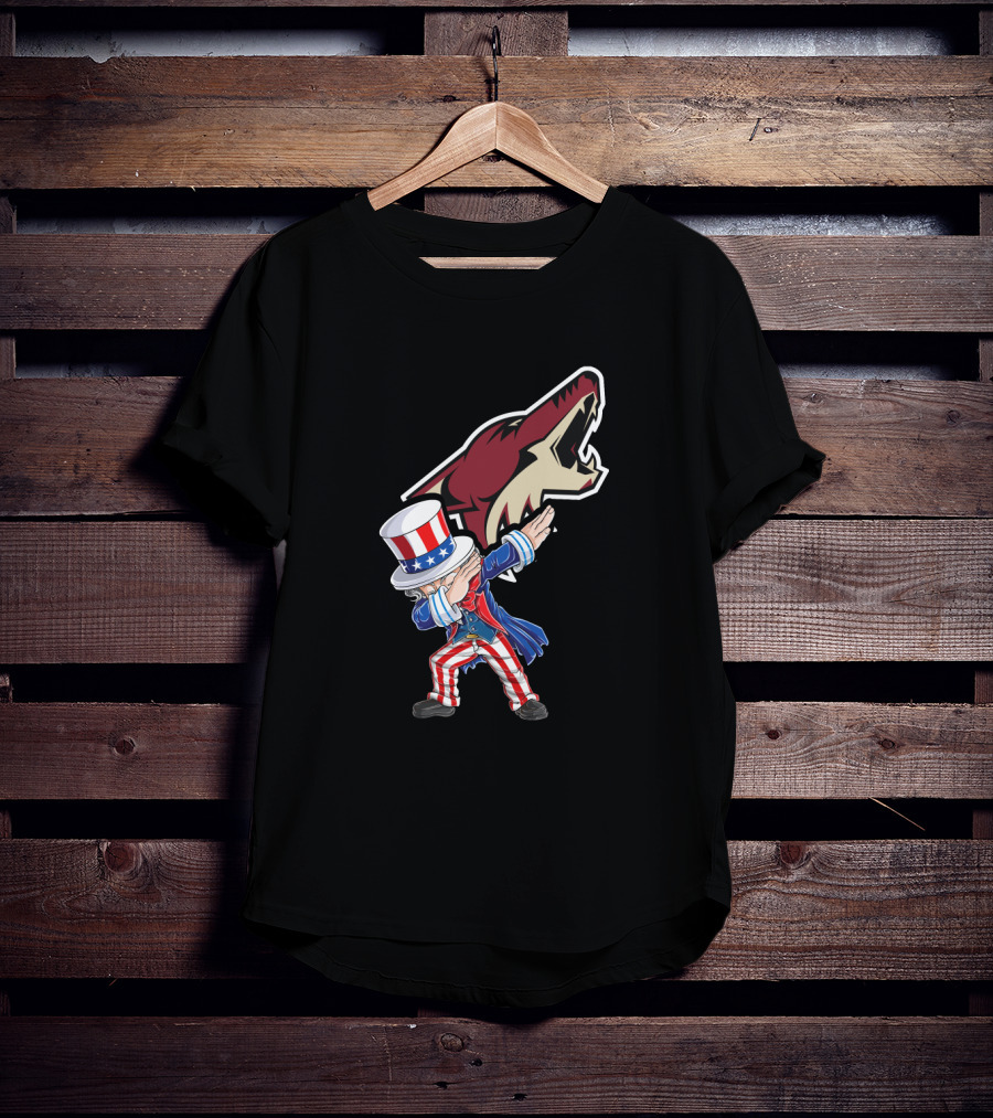 Uncle Sam Dabbing With Arizona Coyotes 4Th Of July Celebration T-Shirt