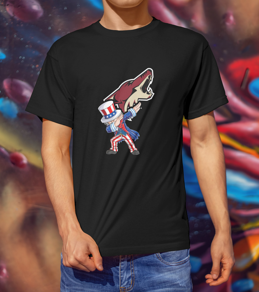 Uncle Sam Dabbing With Arizona Coyotes 4Th Of July Celebration T-Shirt