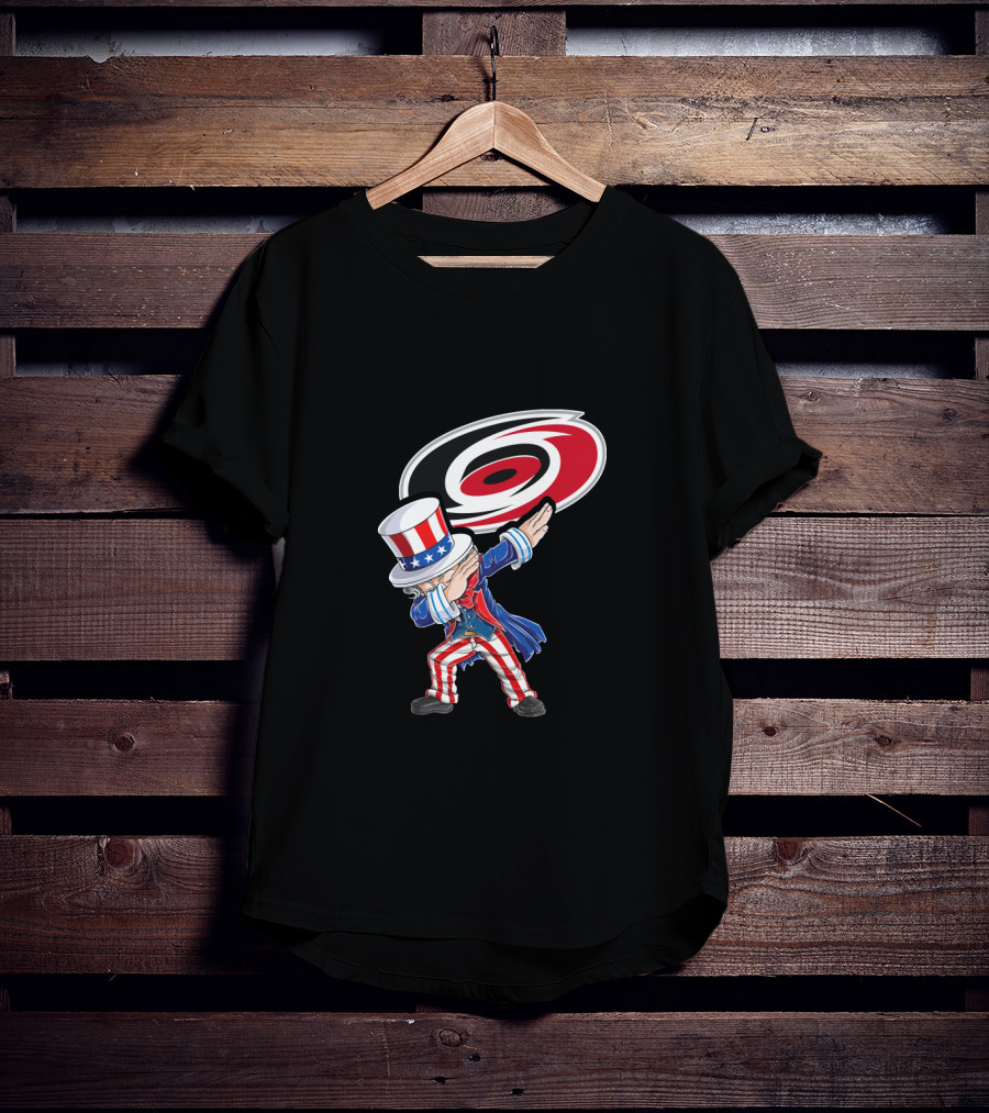 Uncle Sam Dabbing Carolina Hurricanes July 4Th Celebration T-Shirt