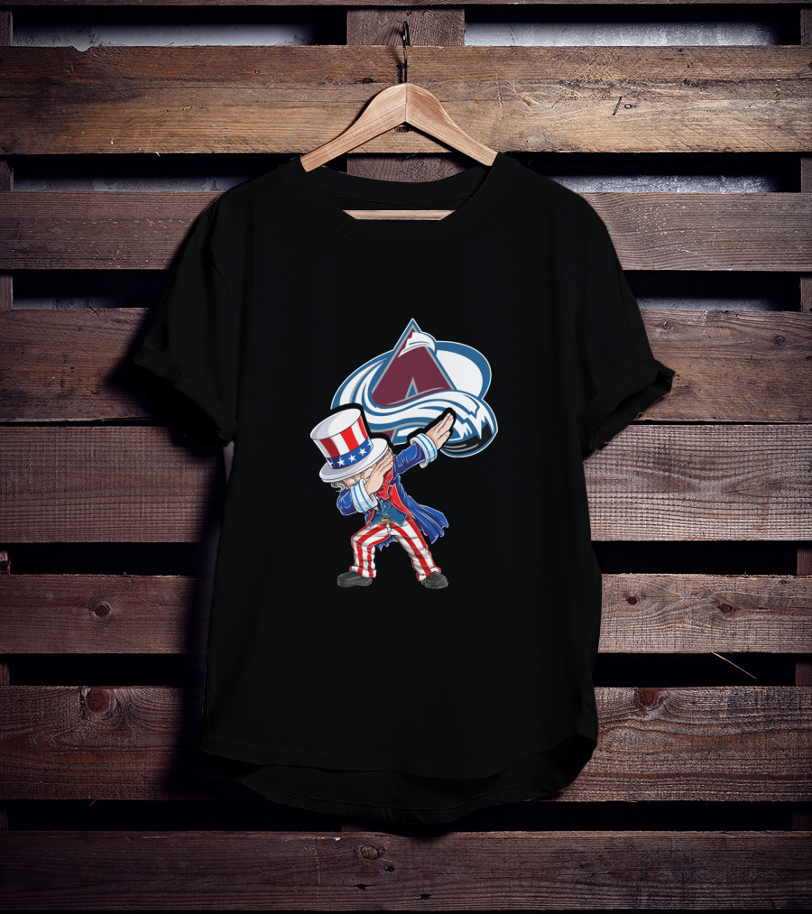 Uncle Sam Dabbing With Colorado Avalanche For 4Th Of July Celebrations T-Shirt