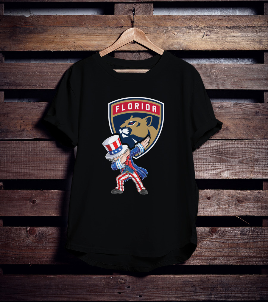 Florida Panthers Logo Uncle Sam Dabbing Celebrating 4Th Of July T-Shirt