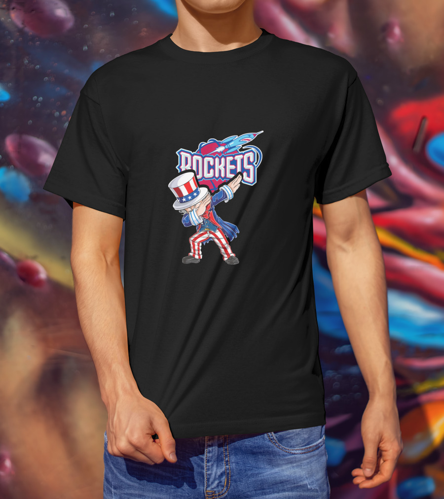 Uncle Sam Dabbing Rockets Patriotic 4Th Of July Celebration T-Shirt