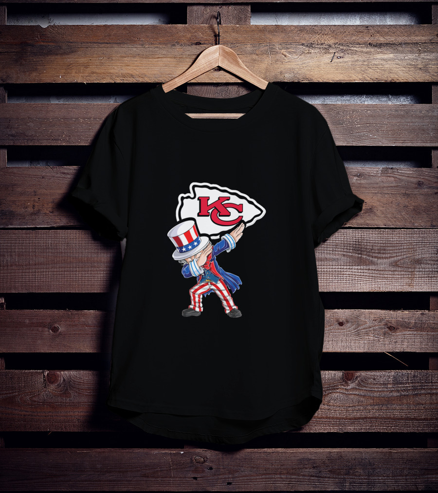 Uncle Sam Dabbing Kansas City Chiefs 4Th Of July T-Shirt