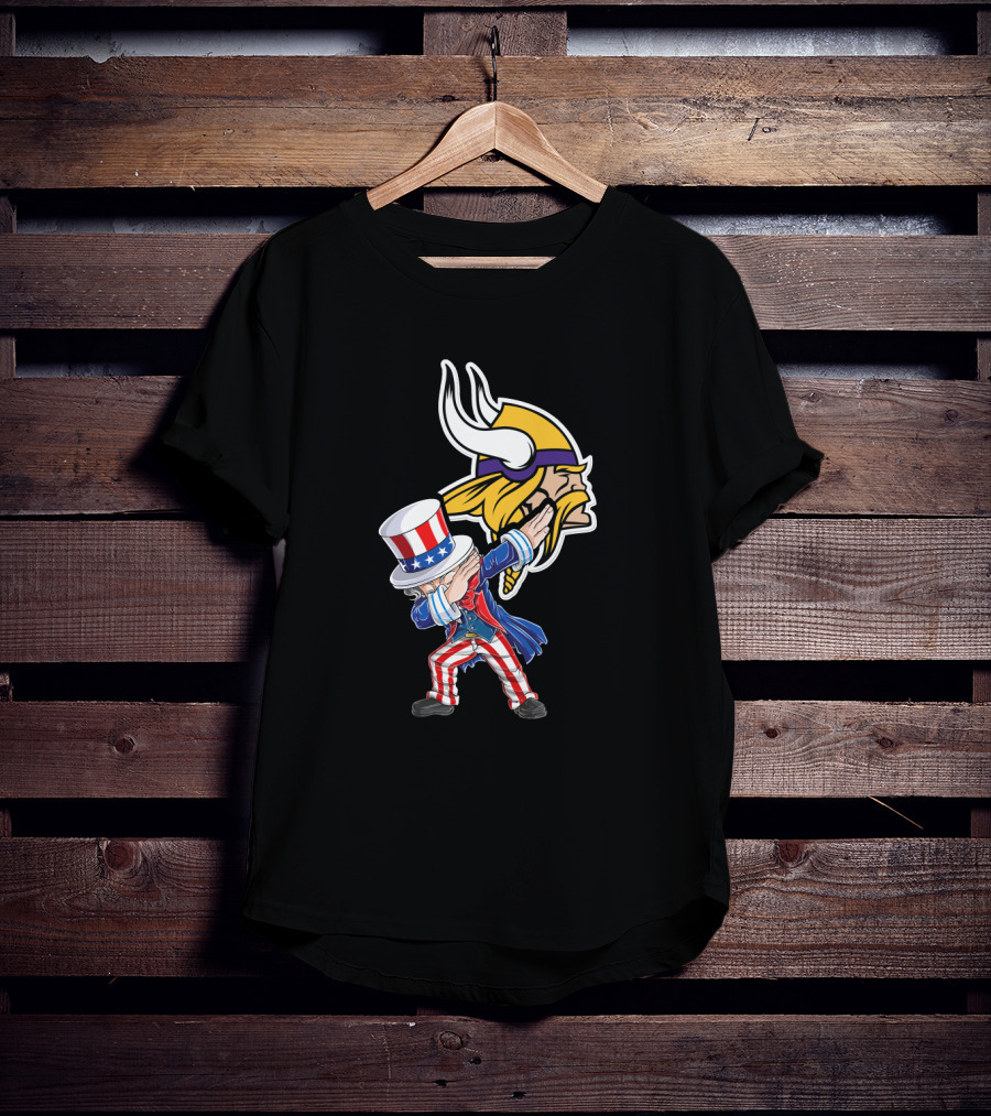 Uncle Sam Dabbing Minnesota Vikings 4Th Of July Celebration Iconic Representation T-Shirt