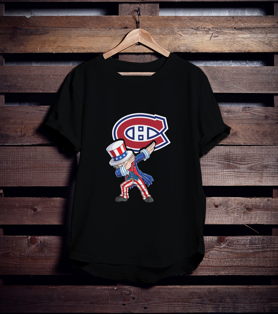 Uncle Sam Dabbing Montreal Canadiens 4Th Of July T-Shirt