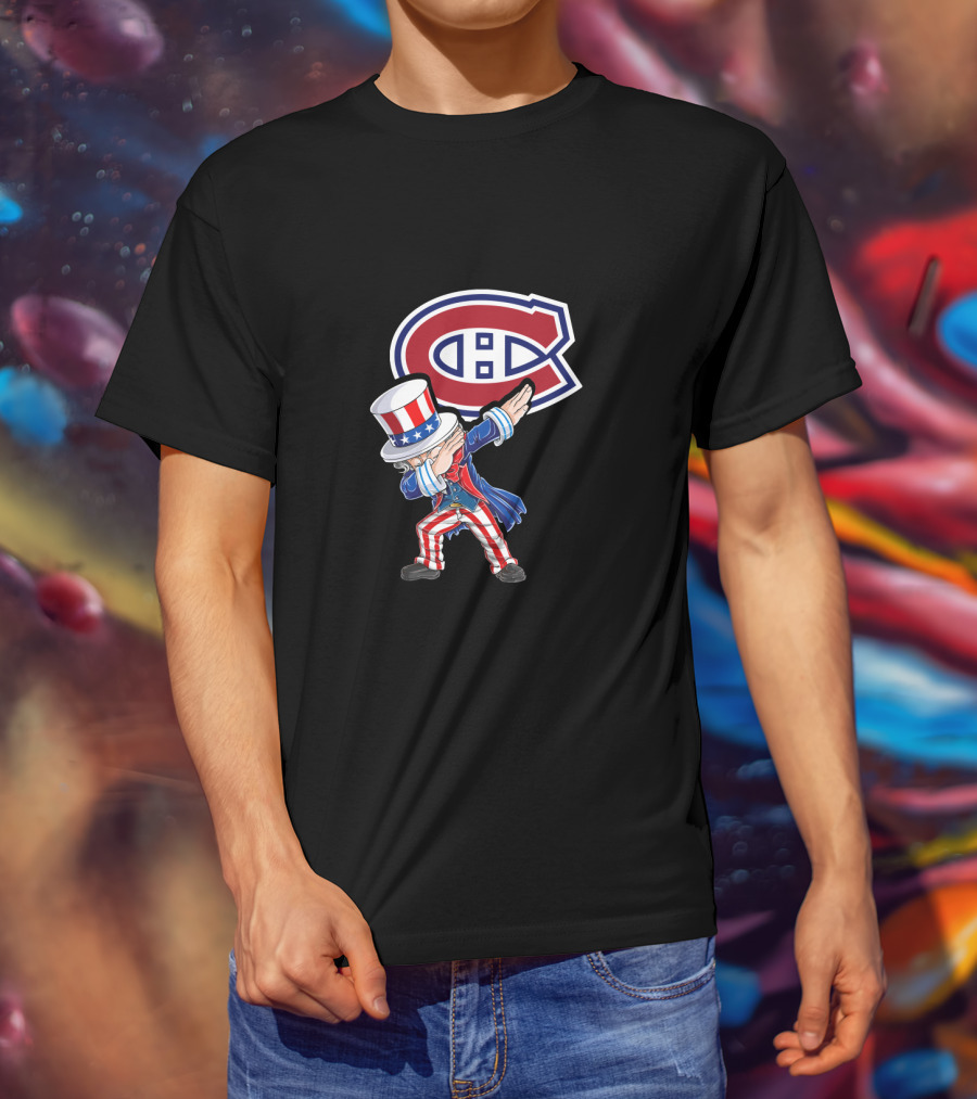 Uncle Sam Dabbing Montreal Canadiens 4Th Of July T-Shirt